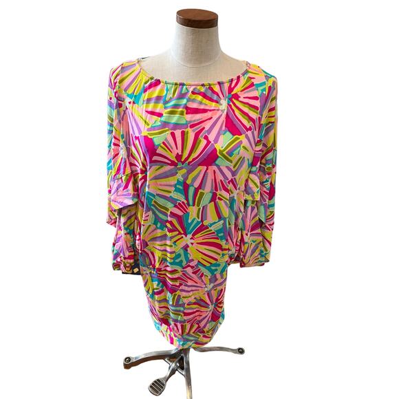 Cremieux Resort Cabana Chic Cover Up Dress Pink Multi M - Picture 1 of 9
